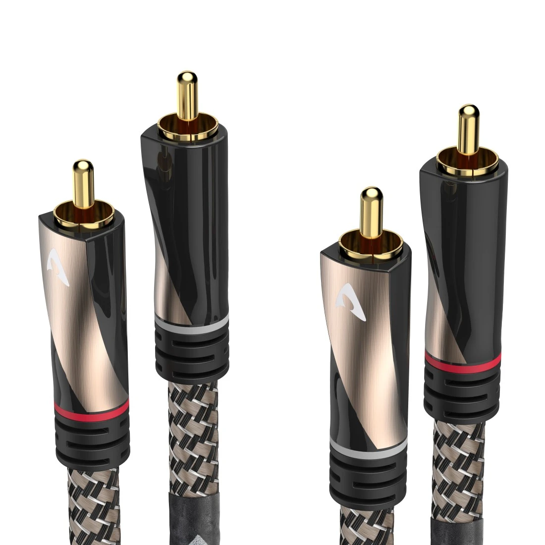 abx2 Druckfähige Abbildung 2 - Avinity, Audio-Kabel, 2 Cinch-Stecker - 2 Cinch-Stecker, Gewebe, vergoldet, 0,5 m