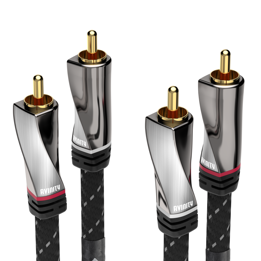 abx Druckfähige Abbildung - Avinity, Audio-Kabel, 2 Cinch-Stecker - 2 Cinch-Stecker, Gewebe, vergoldet, 0,5 m