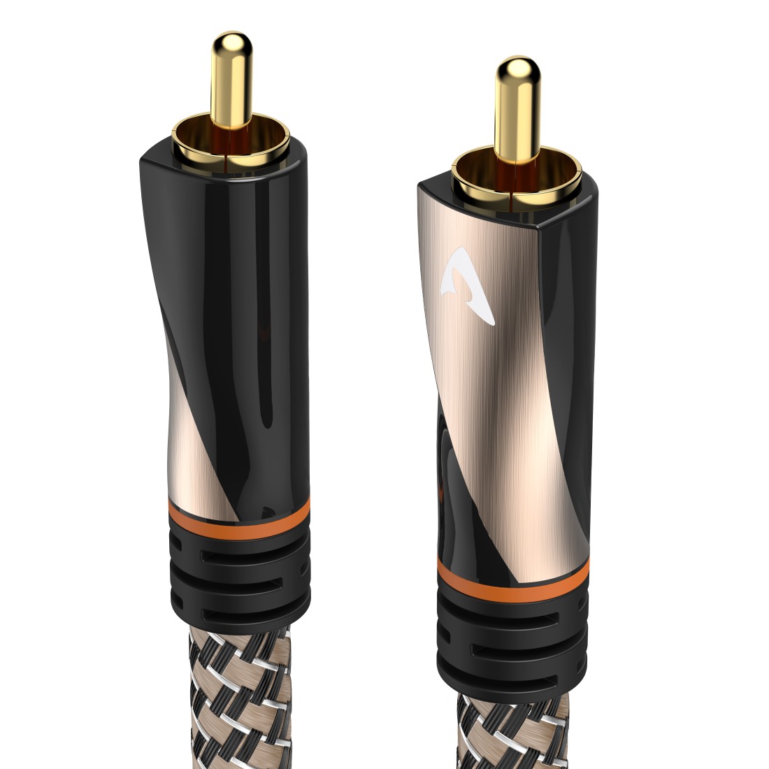 abx High-Res Image - Avinity, Câble RCA numérique, 1 conn. mâle - 1 conn. mâle, textile, doré, 1 m