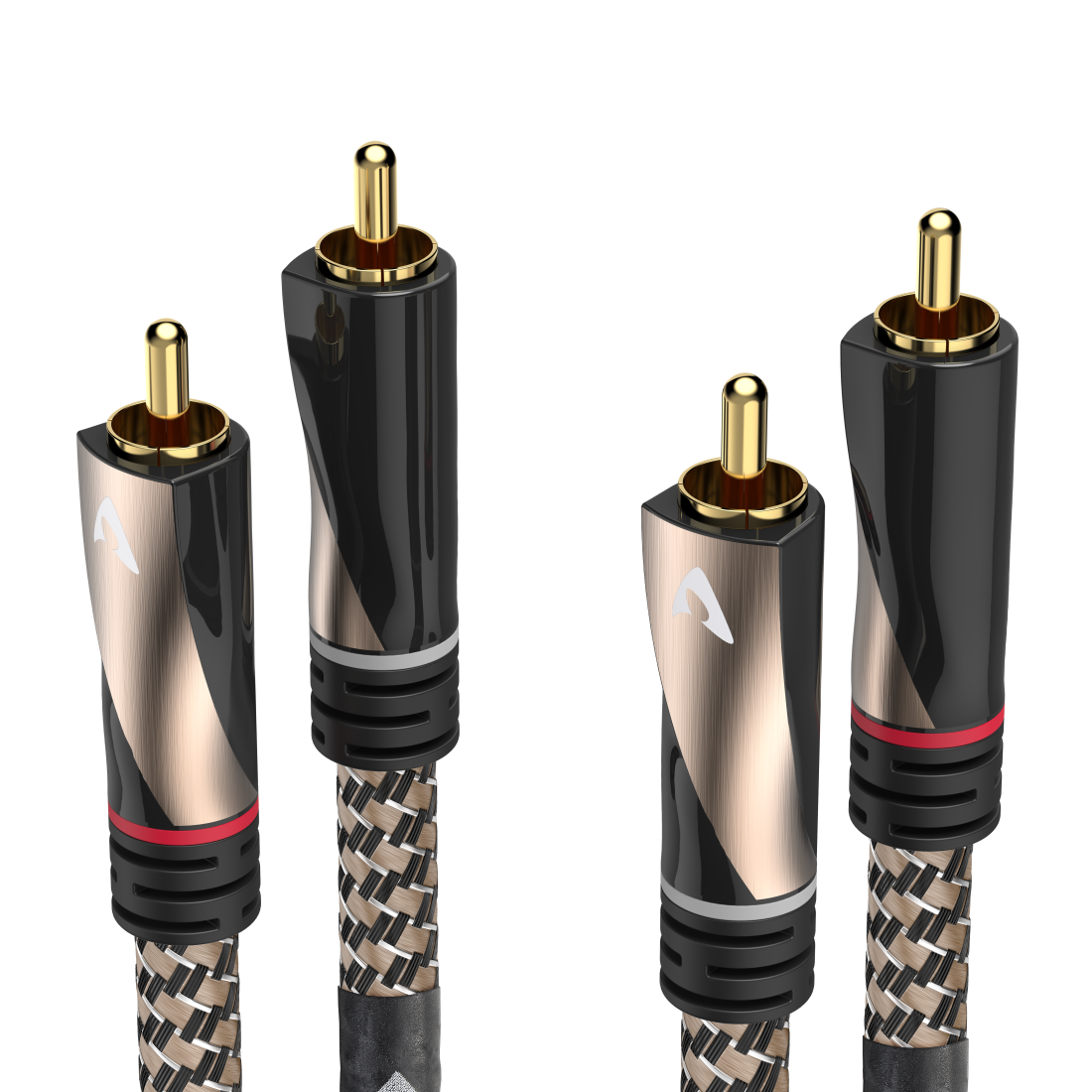 abx Druckfähige Abbildung - Avinity, Audio-Kabel, 2 Cinch-Stecker - 2 Cinch-Stecker, Gewebe, vergoldet, 2 m